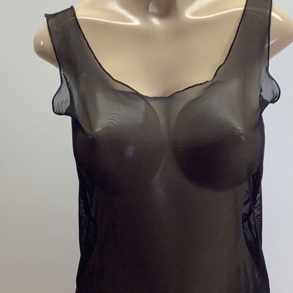 Zuliana Size S/M Black Mesh Cover Up Beach Dress. Made in USA. New With Tags - Picture 2 of 5
